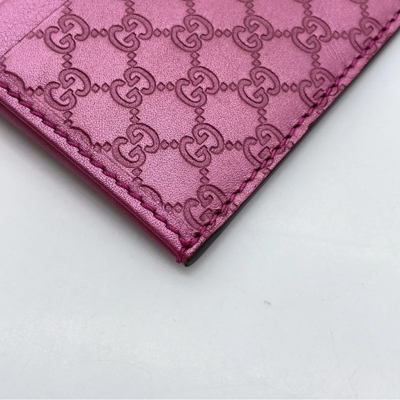 Auth GUCCI MicroGG Guccissima
Shima Leather Pink Card Case - Picture 9 of 16